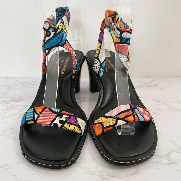 Colorful Strappy Heels by David Pilner Sz 6 - Picture 2 of 8